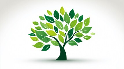 Fototapeta premium Vibrant Leaf Tree Nature Online Icon Vector Design