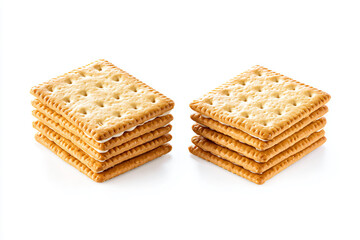 a stack of crackers sitting on top of a white surface