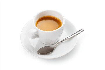 Fototapeta premium a cup of coffee with a spoon on a saucer