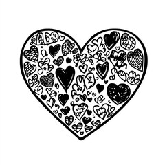 Hand-drawn heart doodle icon symbolizing love and romance, isolated on transparent or white background. Perfect for Valentine, design, wedding, and romantic concepts.