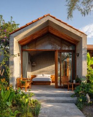 Modern, secluded bedroom exterior