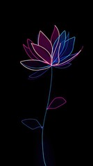 Neon flower on black background (1)