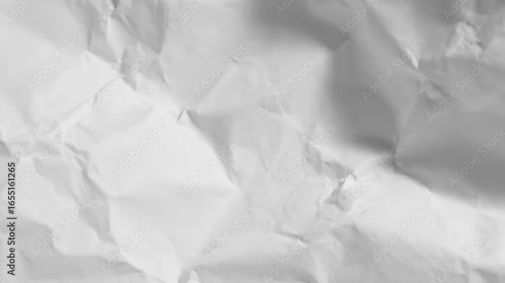 Poster seamless looping white crumpled paper texture - close-up shot of a crumpled white paper texture. the