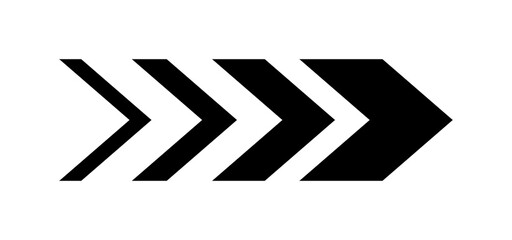 Abstract element in the form of a striped arrow graphic design