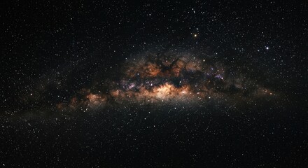 Obraz premium Sweeping Panorama of the Milky Way's Luminous Core and Dark Dust Rifts
