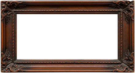 old wooden frame,old wooden photo frame isolated on white background	

