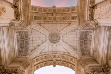 Rua Augusta Arch in commerce square, Lisbon, Portugal