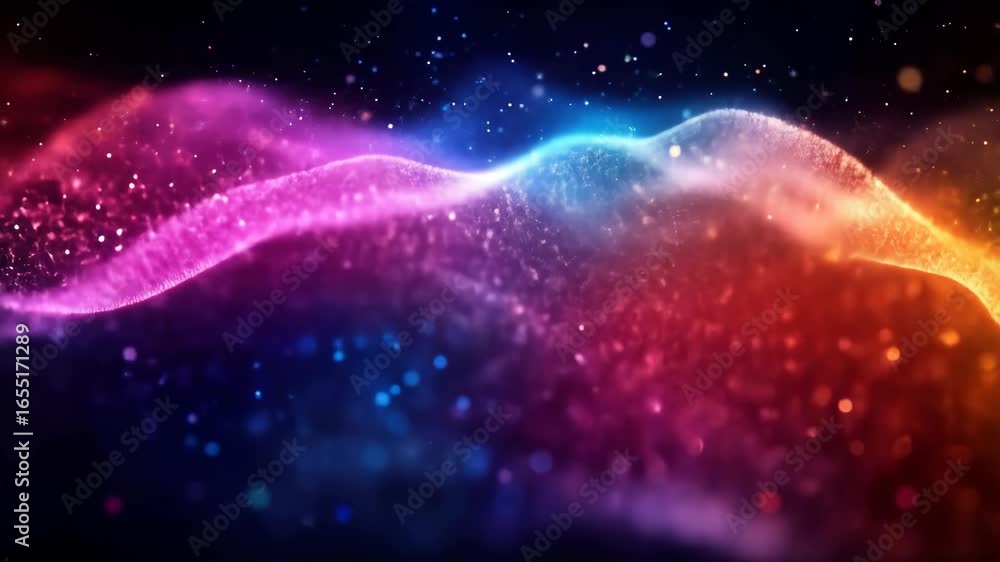Poster abstract colorful particle wave