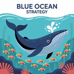 Obraz premium Blue ocean strategy infographic