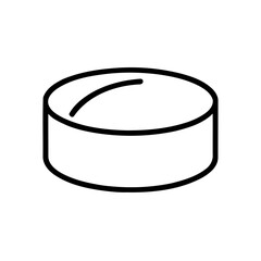 Outline of a Single Round Pill or Tablet on a White Background