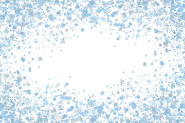 Blue watercolor splatter frame isolated on transparent background for design use