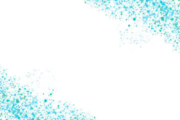 Abstract turquoise watercolor splatter isolated on transparent background for design