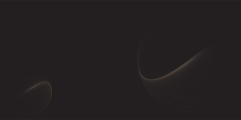 Abstract Golden Wave Lines on Black Luxury Vector