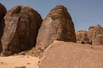 Fototapeta premium AlUla Archaeology Rock Art (Saudi Arabia)