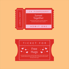 Flat design love coupons set
