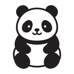 Panda Vector Black and White vector