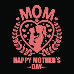 Mother’s Day Mom and Child Silhouette Design