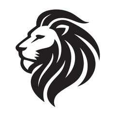  lion head Black vector tattoo illustration of a triballogo design