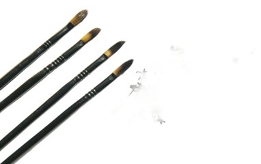 A close up view of Chinese calligraphy brushes and ink highlighting artistic heritage cultural symbolism and the elegance of traditional writing isolated on transparent background PNG