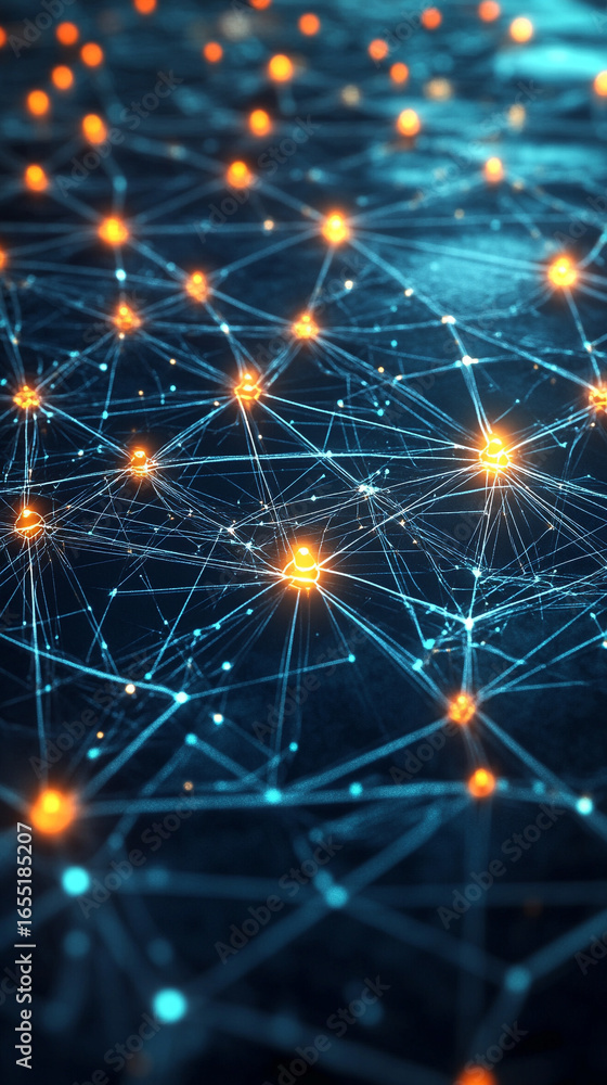 Poster concept of network and internet communication with big data visualization, 3d technology background 