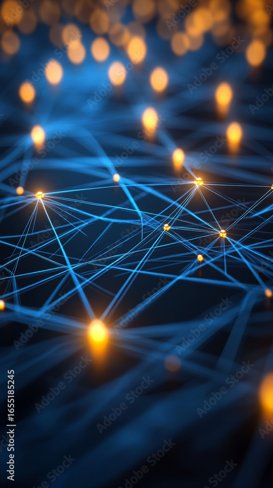 Poster concept of network and internet communication with big data visualization, 3d technology background 