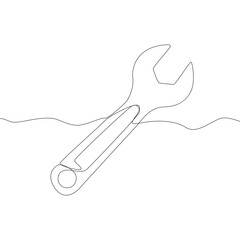 Tool vector symbol. Construction emblem. Black outline shape.