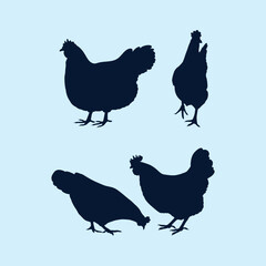 Hand drawn animals silhouette illustration