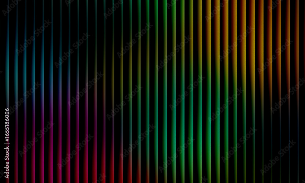 Poster vibrant rainbow spectrum of vertical lines on a dark abstract background