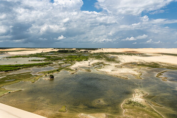 Buggy tour in the lagoon on the Funil Dune, Tatajuba Beach at Camocim, Jericoacoara, Ceara in Brazil