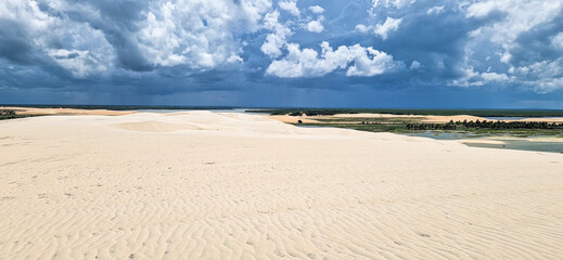 Buggy tour in the lagoon on the Funil Dune, Tatajuba Beach at Camocim, Jericoacoara, Ceara in Brazil