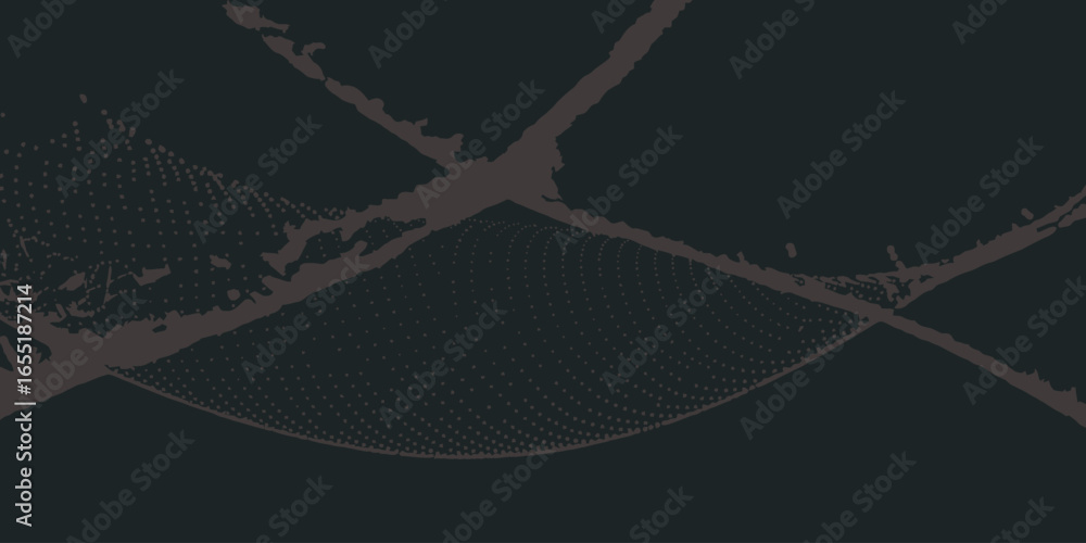 Fototapete abstract dark background with brown lines intersecting and a curved shape at the bottom edge