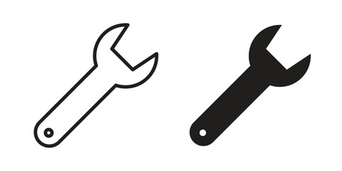 Wrench Icons in Simple Style Isolated on White Background