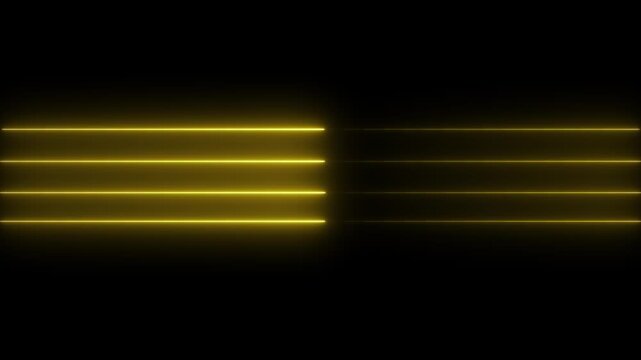 Glowing Yellow Neon Lines Abstract Background Seamless Loop Futuristic Technology Motion Graphic