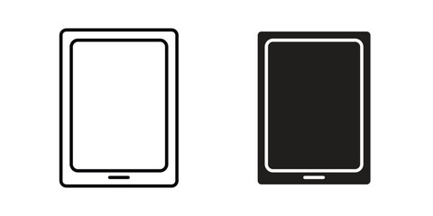 Smartphone Icons in Outline and Filled Styles Isolated on White Background
