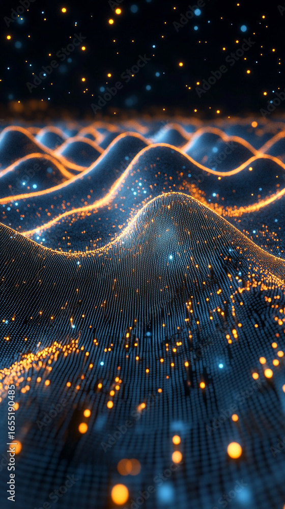 Aufkleber digital technology seamless pattern of dots and pixels, 3d rendering with futuristic design, perfect