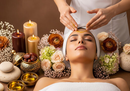 A Moroccan-Inspired Luxury Spa Experience with Argan Oil & Organic Skincare for beauty magazine covers, spa gift voucher designs, premium lifestyle campaigns, wellness retreat invitations