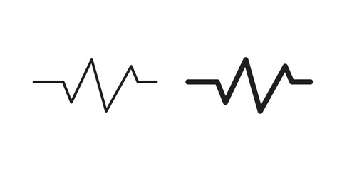 Heartbeat Waveforms Isolated on White Background