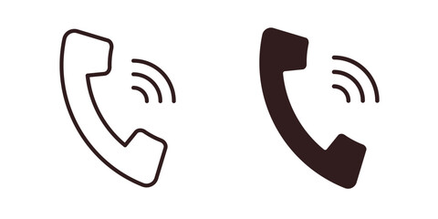 Phone Icons Ringing, Isolated on White Background