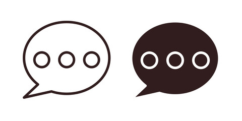 Speech Bubbles with Dots, Isolated on White Background