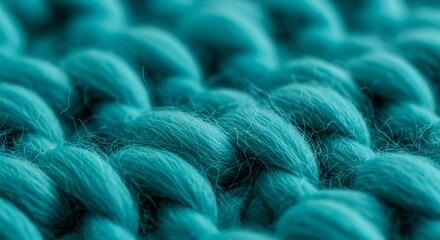Turquoise knitted fabric close-up