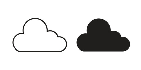 Cloud Icons in Simple Style Isolated on White Background