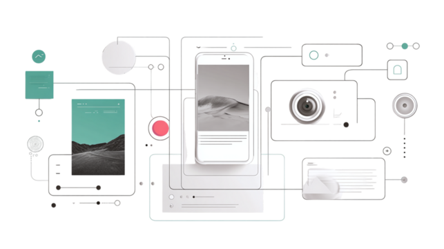 Label call-out design elements for modern image annotation - isolated on transparent background 