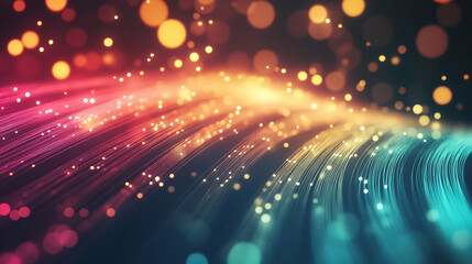 Dynamic light shapes on dark background, high-speed optical fiber concept with abstract 3d light streaks, futuristic and technology-inspired visual design.