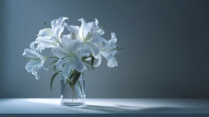 White lilies bouquet in modern interior wallpaper images