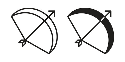 Bow and Arrow Icon Set Isolated on White Background