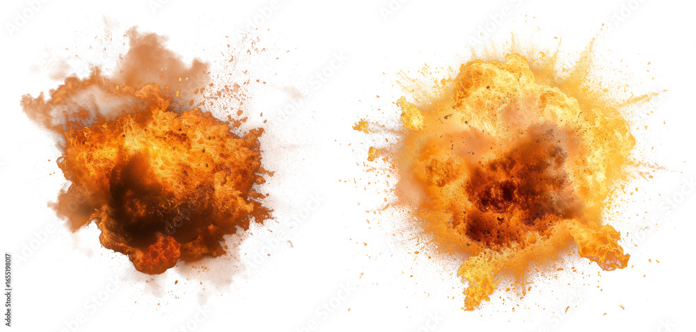 Poster png fiery explosive dynamic visual impact, element set on transparent background