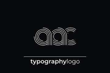 AAC modern geometric typography logo. Modern and stylish composition featuring a monochromatic typography logo illustration designed with intricate lines.