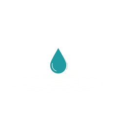 Teal Water Drop Icon on White Background