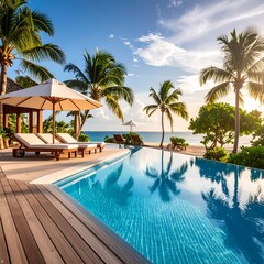 Tropical luxury poolside paradise
