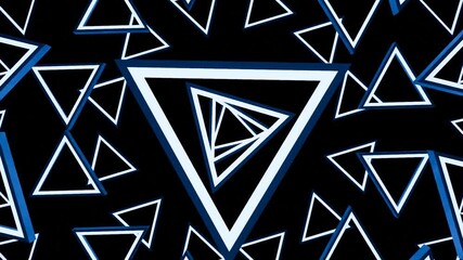Abstract geometric triangles with neon glow, seamless loop video - Powered by Adobe